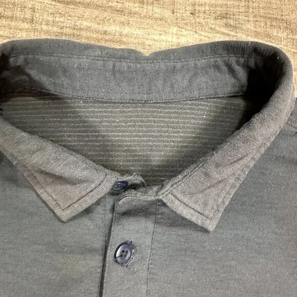 Lululemon Evolution Vent Tech Polo Collared Golf T Shirt Navy Blue Men's - Large - Picture 4 of 8